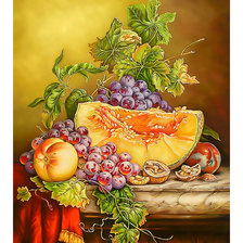 Схема вышивки «Натюрморт с виноградом.»