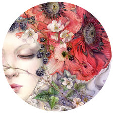 Схема вышивки «девушка в цветах»