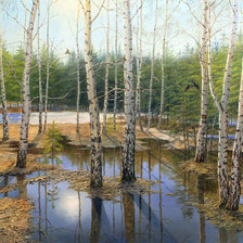 Худ. Куликов В.В. Березы и мартовское солнце)