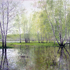 Схема вышивки «Худ. Репин Дмитрий Петрович. Половодье»