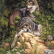 Схема вышивки «Волки»