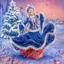 Схема вышивки «снегурочка»