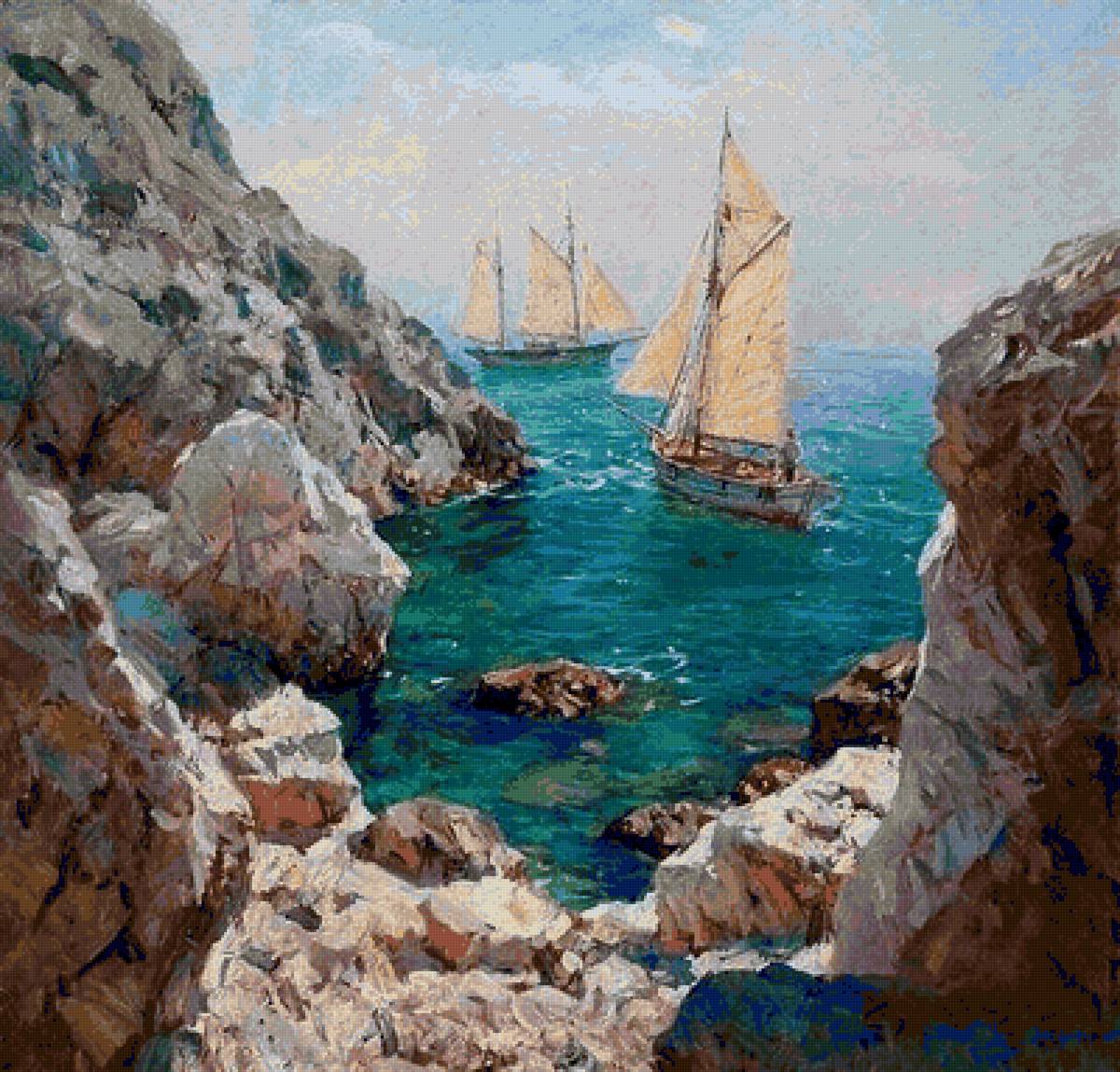 Sea1_Sviridov Sergey Alekseevich - paint, sailboat, sea - предпросмотр