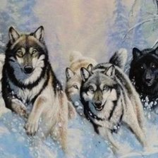 Схема вышивки «Стая волков»
