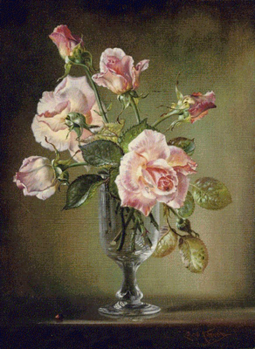 Розы в бокале. Сесил Кеннеди - цветы, розы, букет, натюрморт - предпросмотр