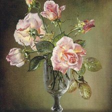 Схема вышивки «Розы в бокале. Сесил Кеннеди»