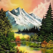 Схема вышивки «природа горы»