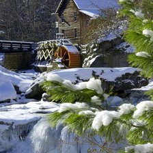 Схема вышивки «мельница зима»