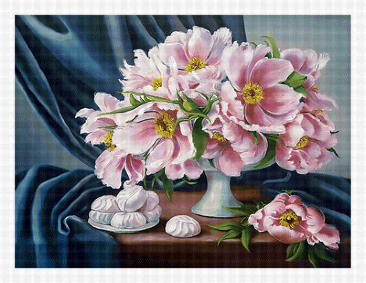 Натюрморт. - цветы, живопись, букет, зефир, натюрморт - предпросмотр