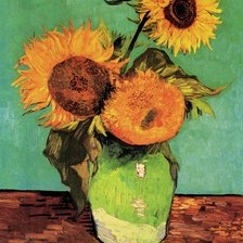 Схема вышивки «Три подсолнуха в вазе. Ван Гог»