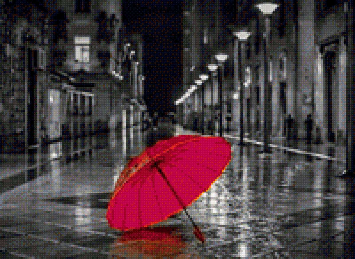 красный зонт - предпросмотр