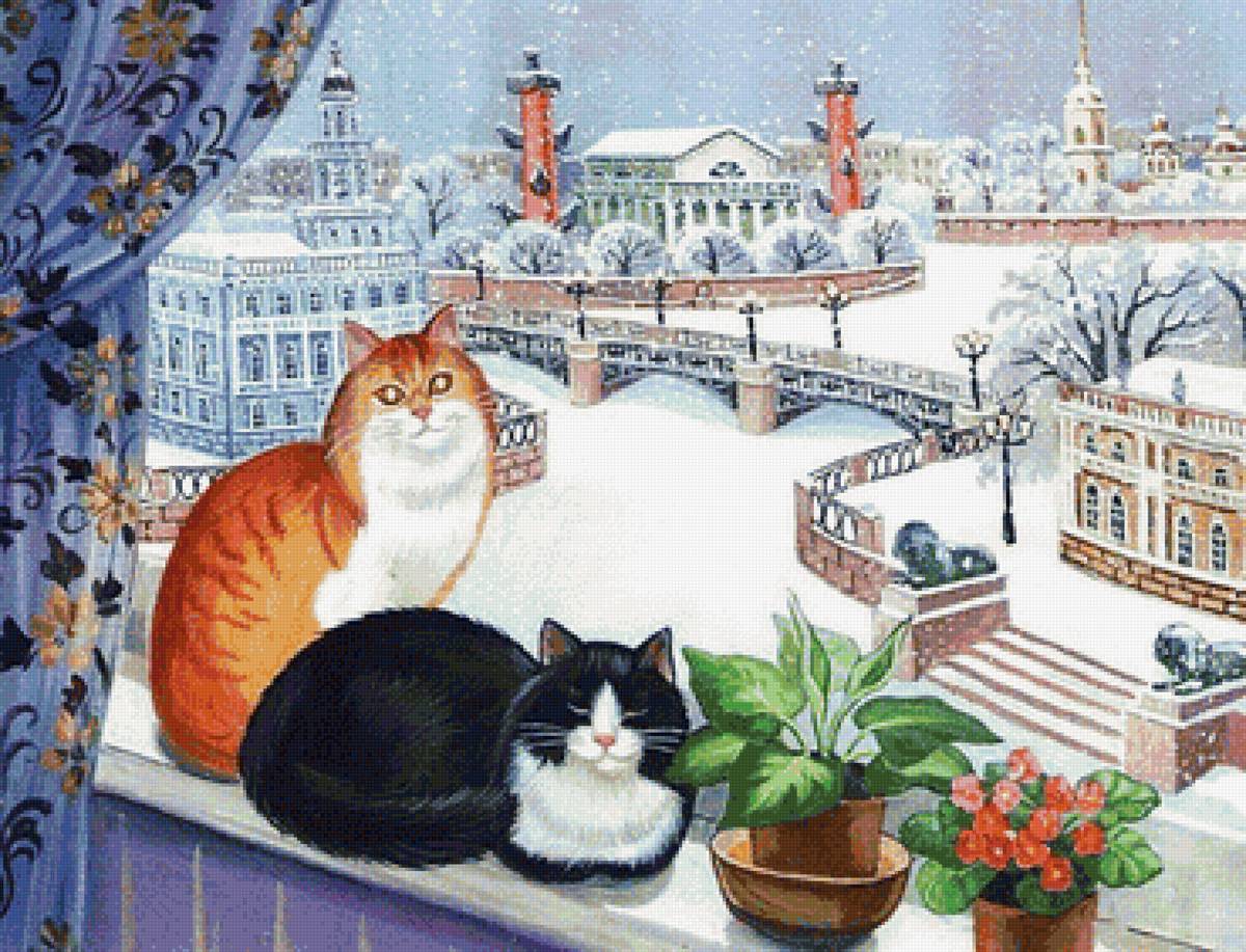 кошки на окошке - кошки, питер, окошко - предпросмотр