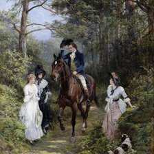 Схема вышивки «Встреча на прогулке в лесу»