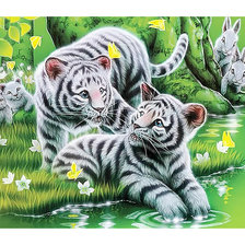 Схема вышивки «Тигрята.»