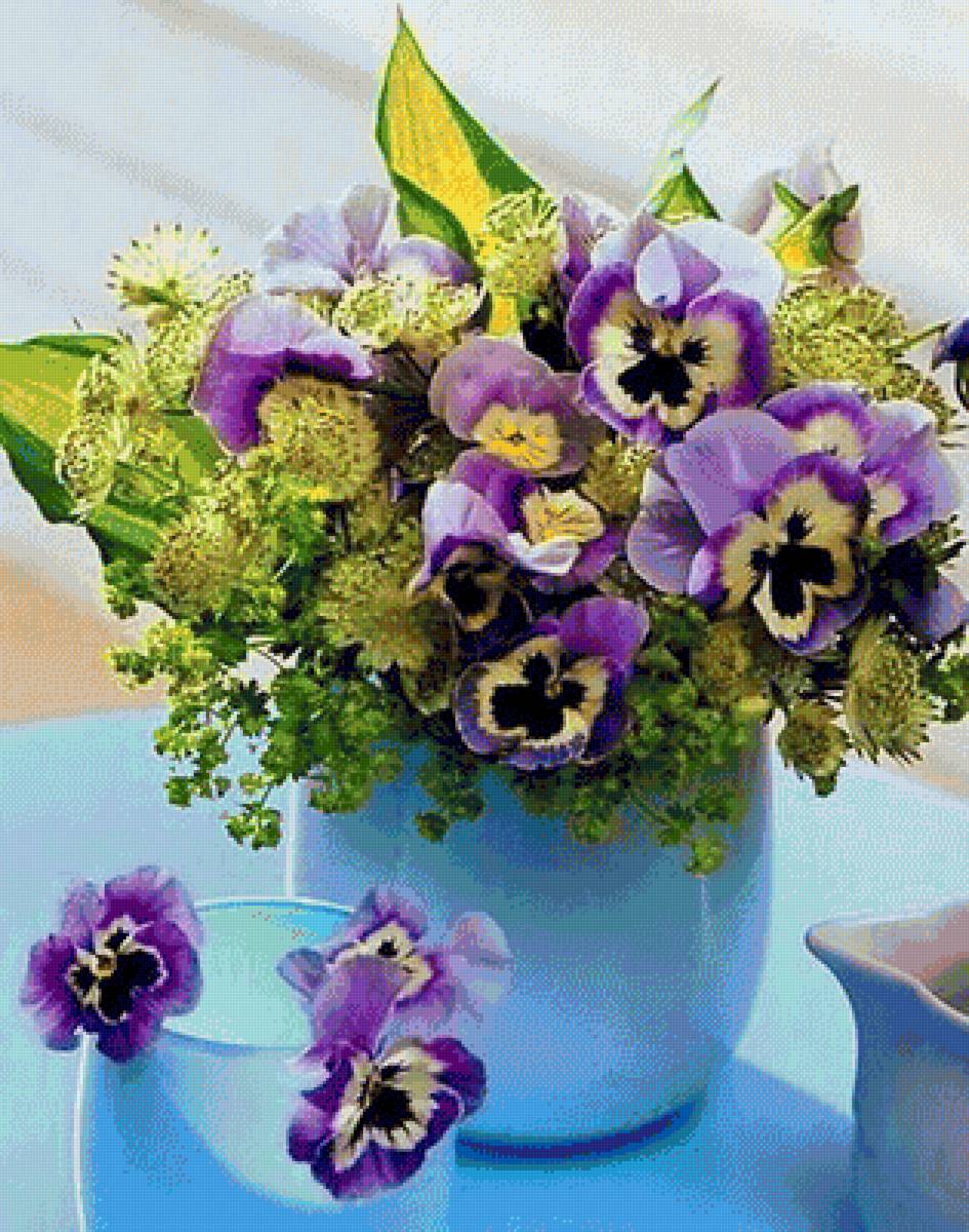 букет - цветы, букет, стол, натюрморт, кувшын - предпросмотр