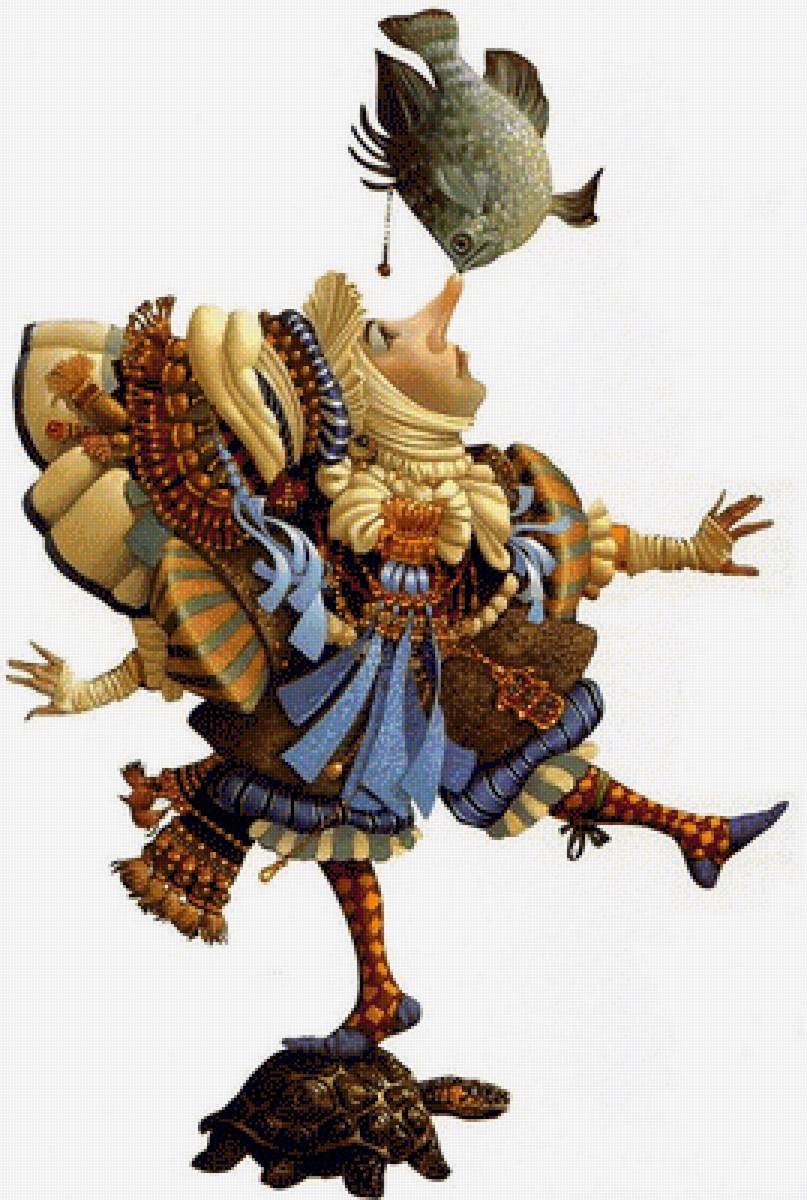 Гном - кристенсен, рыба, черепаха, гном - предпросмотр