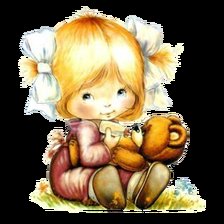 Схема вышивки «Девочка с мишкой»