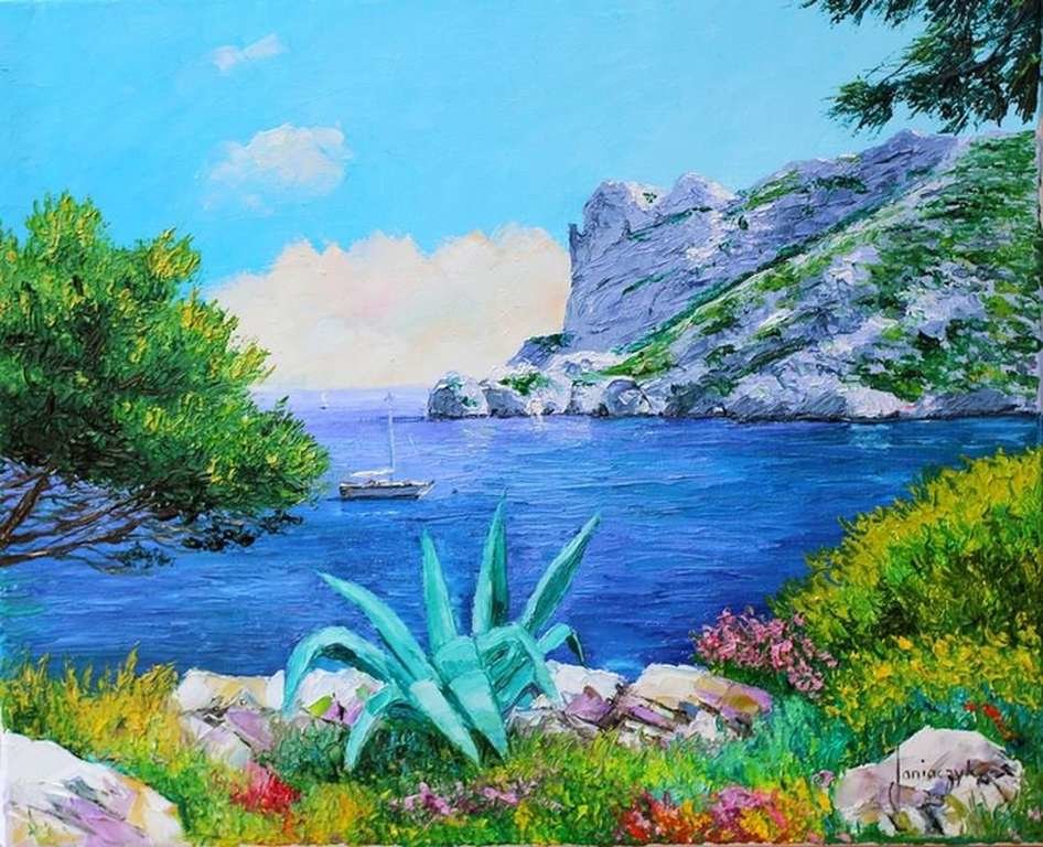 Морской пейзаж - море, пейзаж, парус, лето - оригинал