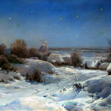 Схема вышивки «Украинская ночь. Зима»