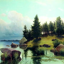 Схема вышивки «У лесного озера»