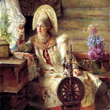 Схема вышивки «Боярышня у окна»