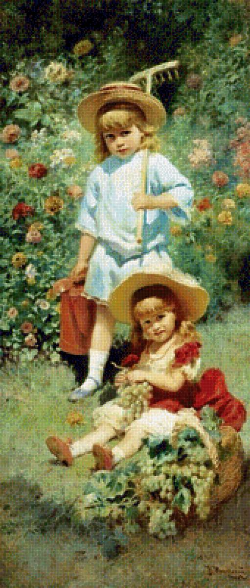 Портрет детей художника - живопись, дети, портрет - предпросмотр