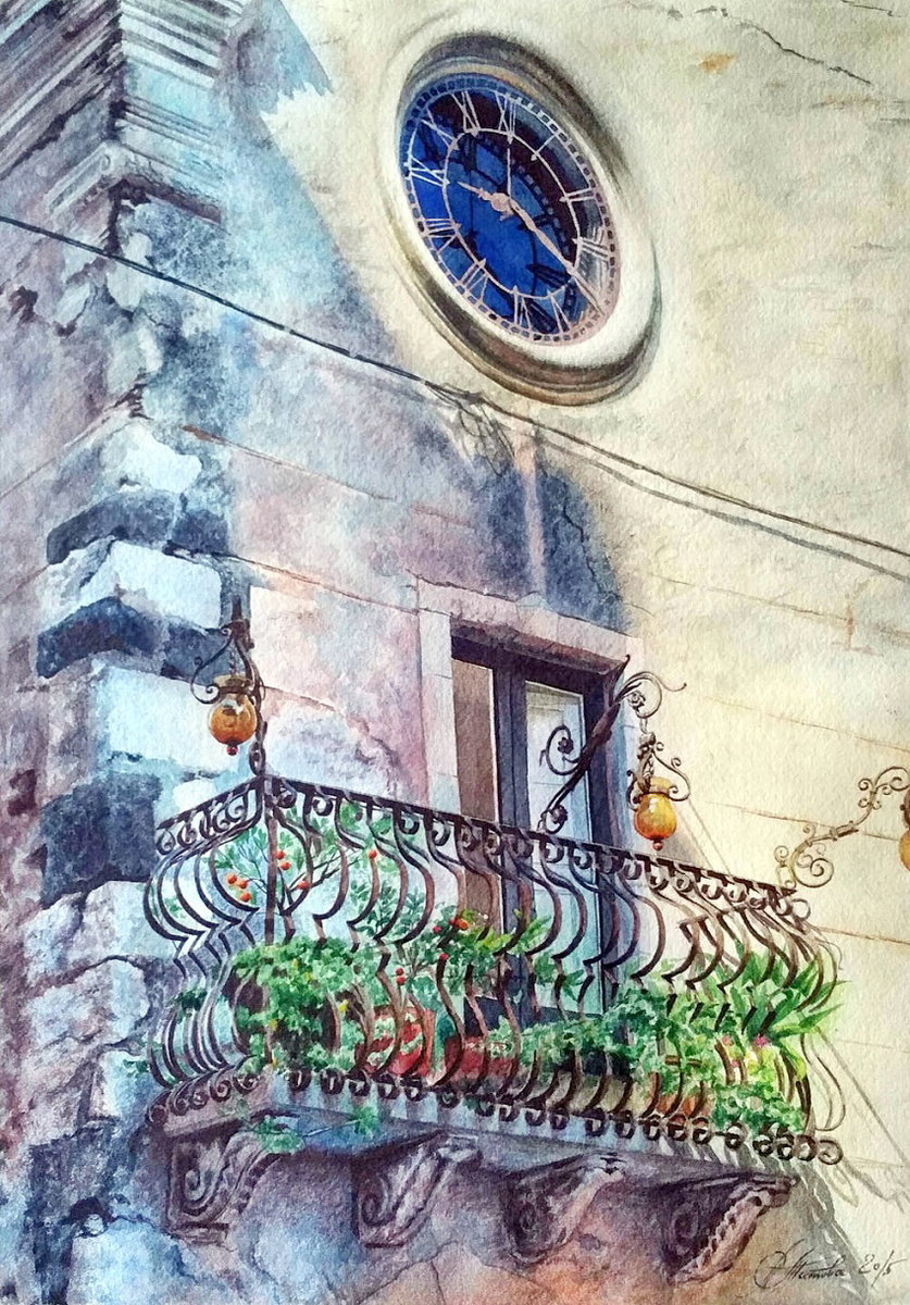 Пейзаж - акварель - оригинал