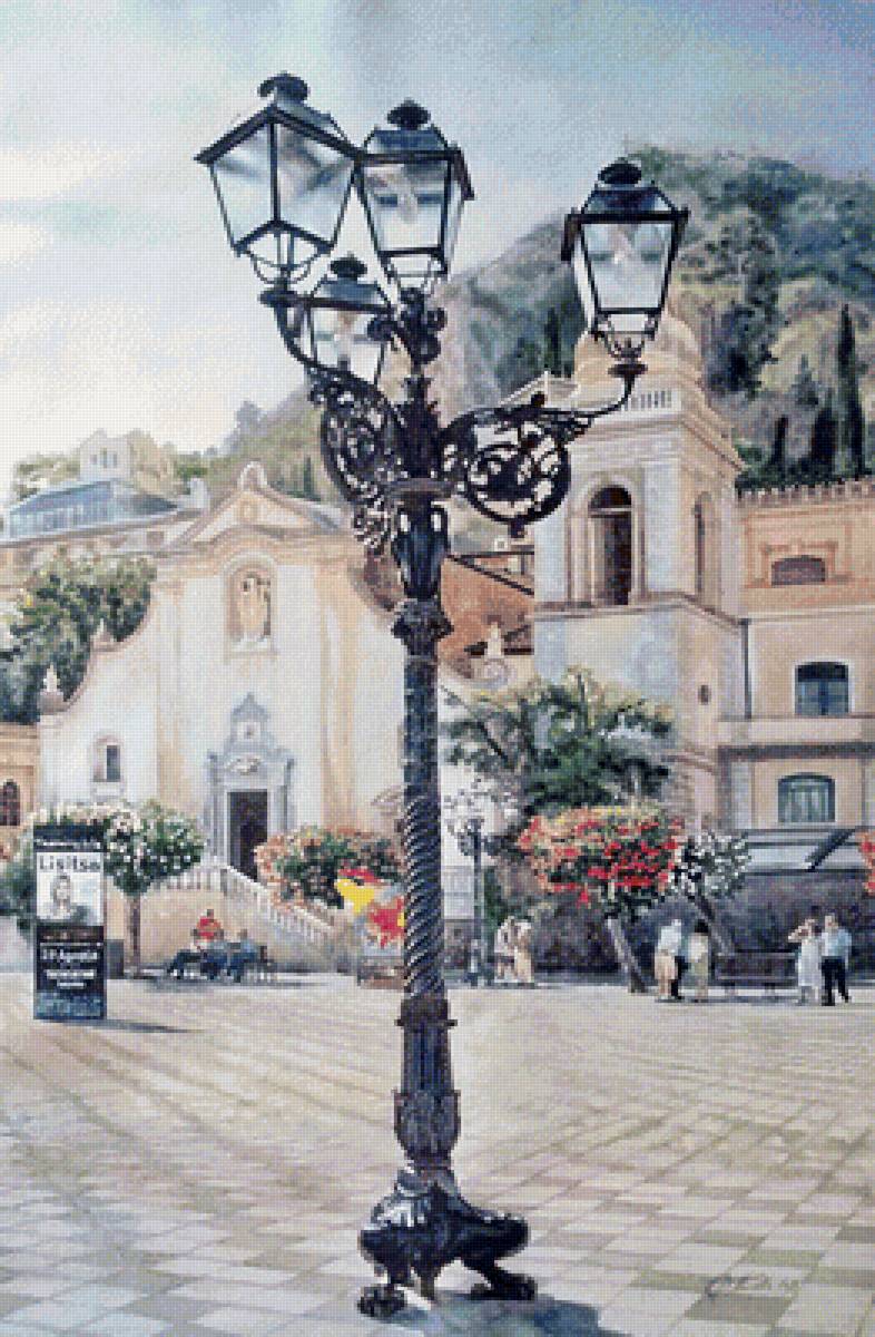 Старый город - акварель - предпросмотр