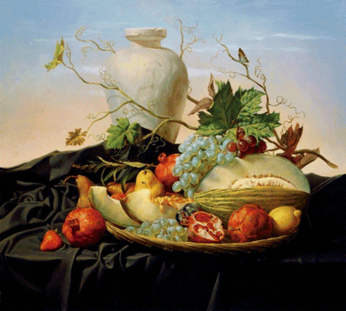 Натюрморт 7. Алексей Антонов - натюрморт, ваза, фрукты, живопись - предпросмотр