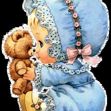 Схема вышивки «Малышка с мишкой»