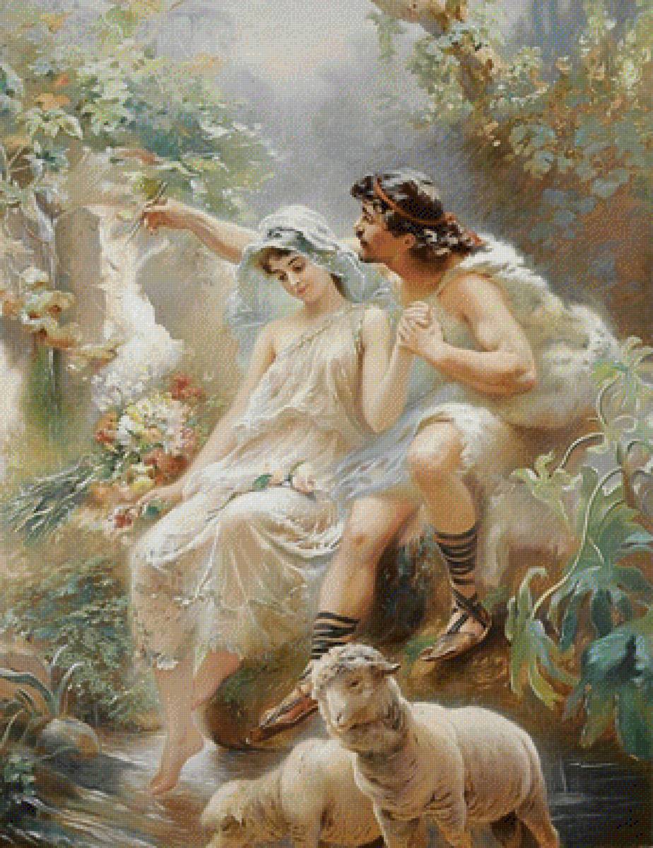 Константин Маковский: "Аллегорическая сцена" - барашек., картина, константин, маковский, сцена, художник - предпросмотр