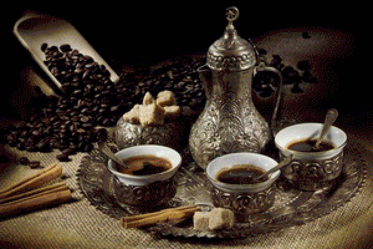 кофе по-турецки - осень, чашка кофе, чашка чаю - предпросмотр