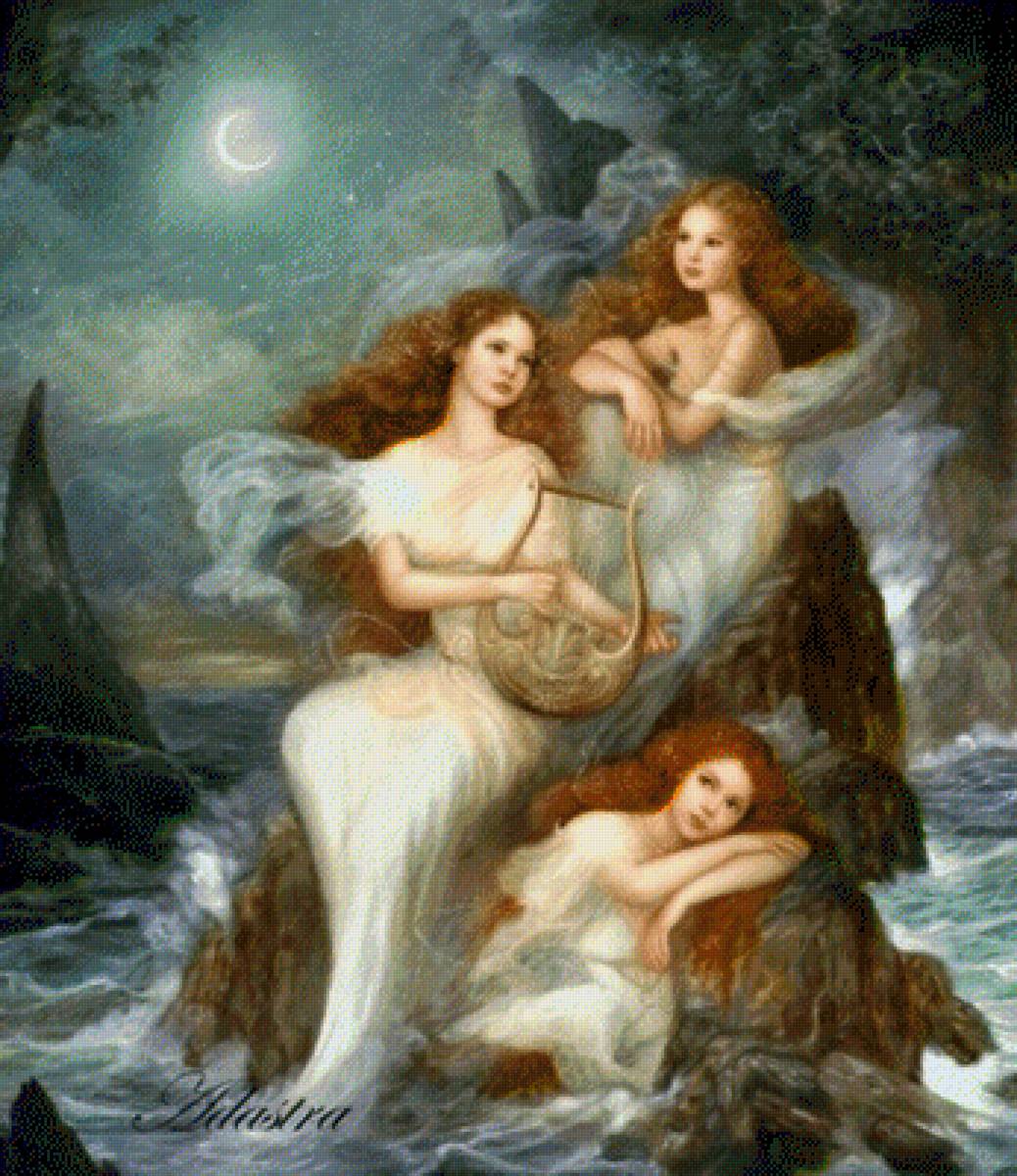 Сирены - классика, рыба, девушки, нимфы, море, сирены - предпросмотр