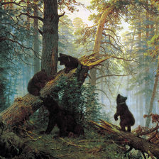 Схема вышивки «Иван Шишкин. Утро в сосновом лесу»