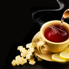 Схема вышивки «чай с печеньками и лимончиком»