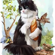 Схема вышивки «Котик»