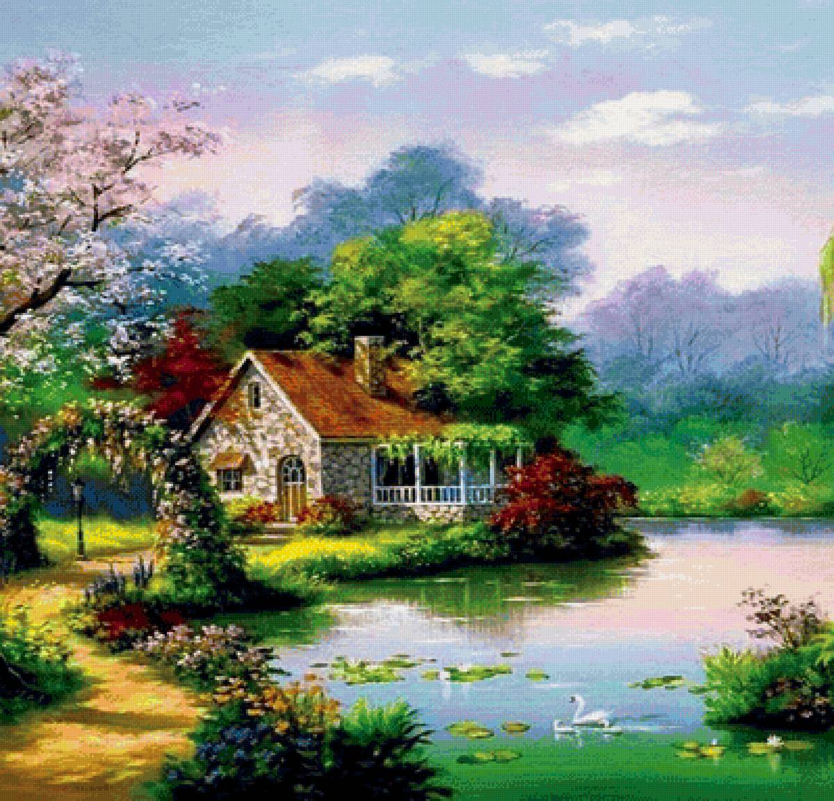 Домик - пейзаж, природа, дом - предпросмотр