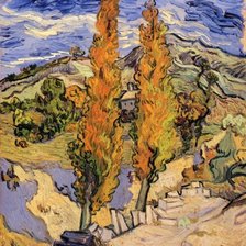 Схема вышивки «Два тополя по дороге к холмам. Винсент Ван Гог»