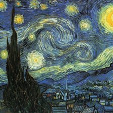 Схема вышивки «Звёздная ночь. Винсент Ван Гог»
