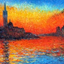 Схема вышивки «Закат в Венеции. Клод Моне»