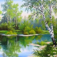 Схема вышивки «Брег реки»