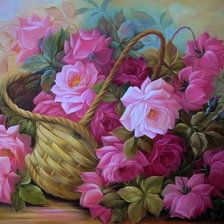 пионы в корзине