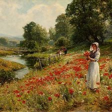 Схема вышивки «На маковом поле. ЭРНЕСТ ЧАРЛЬЗ УОЛБОРН»