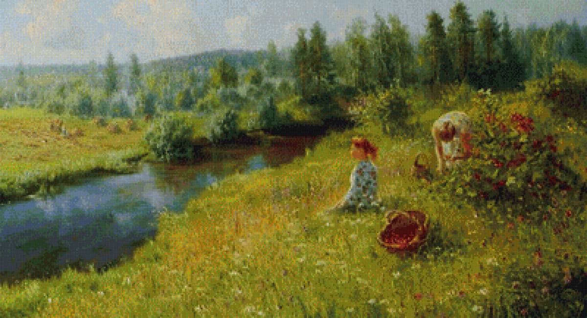 За ягодами - пейзаж - предпросмотр