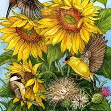 Схема вышивки «подсолнухи»