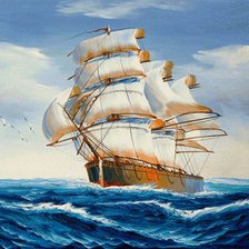 Схема вышивки «парусник»