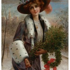 Схема вышивки «Дама в шляпе»