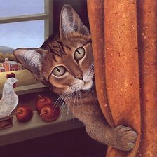 Схема вышивки «котик»