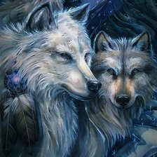 Схема вышивки «волки»