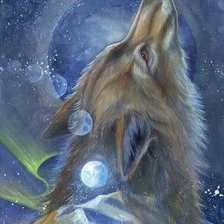 Схема вышивки «волк»